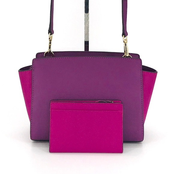 2PCS Michael Kors Selma Messenger Bag Wallet Set - Picture 4 of 8